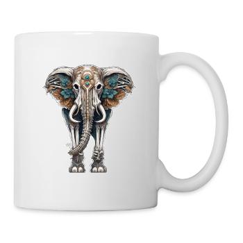 Elephant / Animal / Oriental / Flowers / Pattern - Mug - white - Right