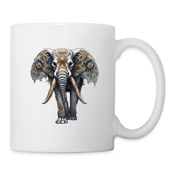 Elefant / Tier / Orientalisch / Blumen / Muster - Tasse - Weiß - Rechts