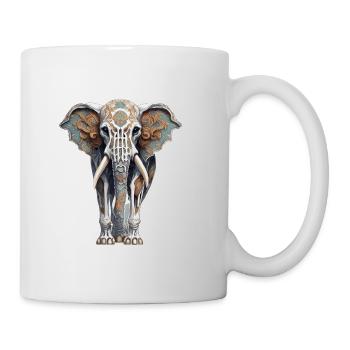Elefant / Tier / Orientalisch / Blumen / Muster - Tasse - Weiß - Rechts