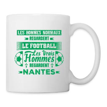 les vrais hommes regardent nantes club de foot - Mug blanc - blanc - Droite