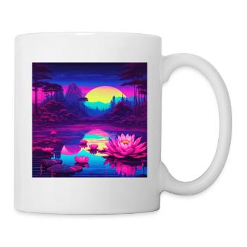 Seerosen auf dem See - Tasse - Weiß - Rechts