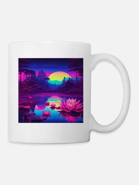Water lilies on the lake - Mug - white