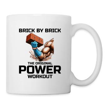 Bricklayer Bricklaying Humor Power Workout Funny - Mug - white - Right