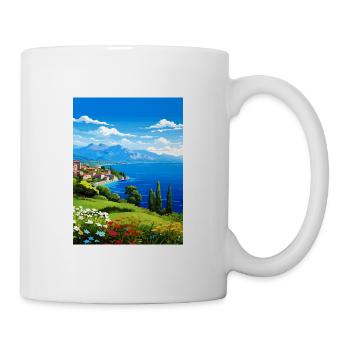 Gardasee Dekoration Vintage Reiseposter WPA - Tasse - Weiß - Rechts