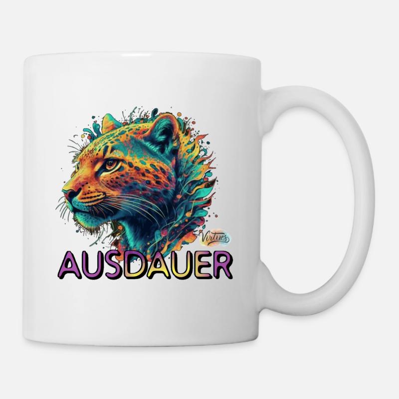 Werte mit Tieren: Ausdauer - Tasse - Weiß