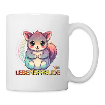 Werte mit Tieren: Lebensfreude - Tasse - Weiß - Rechts