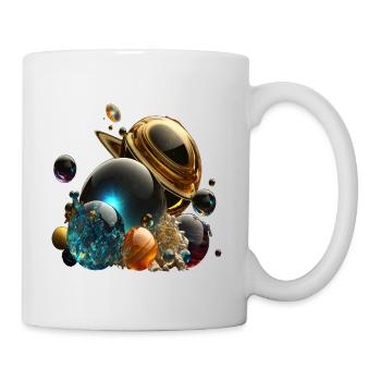 Planeten als Murmeln - Tasse - Weiß - Rechts