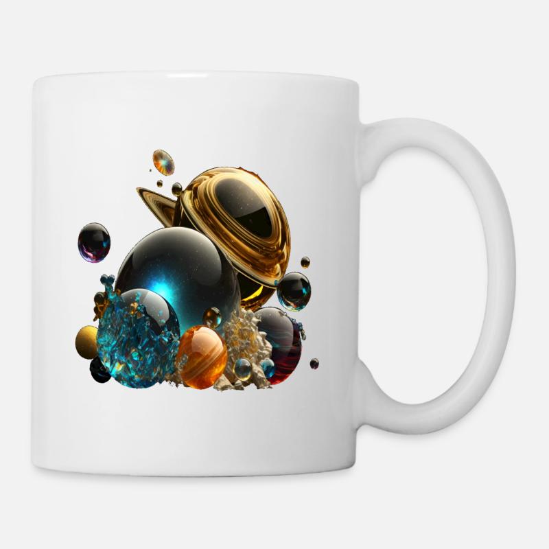 Planeten als Murmeln - Tasse - Weiß