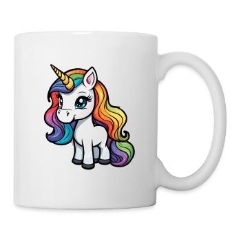 Illustration de licorne arc-en-ciel - Mug blanc - blanc - Droite