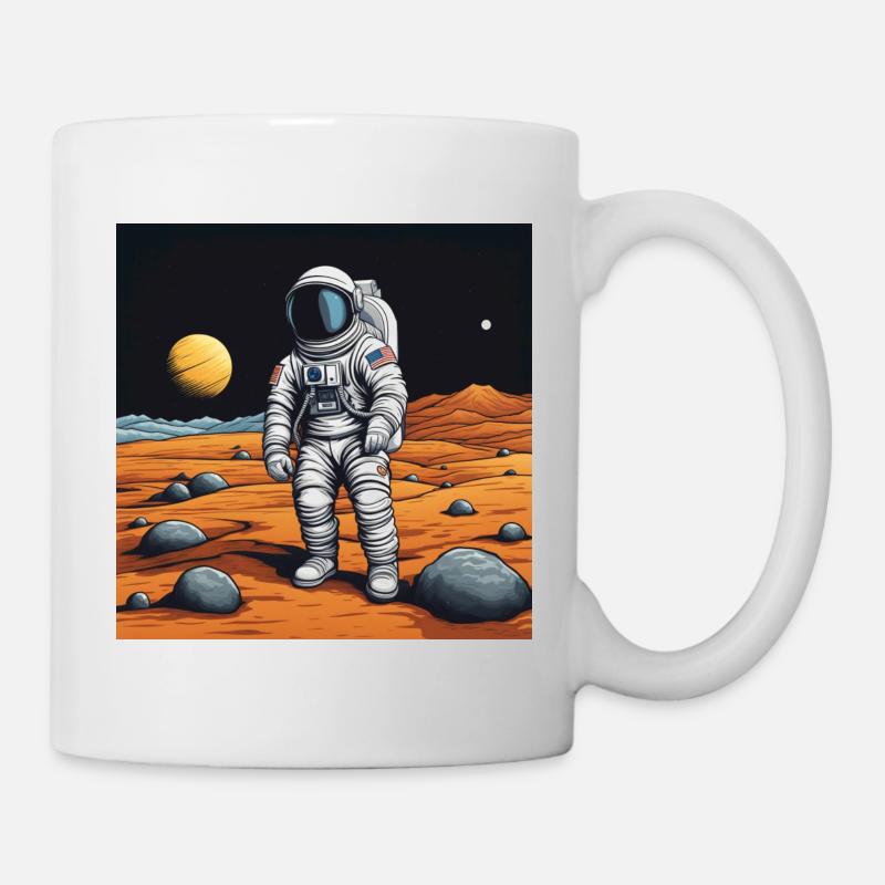Astronaute sur une planète - Mug blanc - blanc