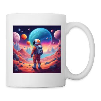Astronaute sur une planète imaginaire - Mug blanc - blanc - Droite