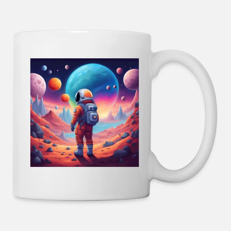 Astronaut on a fantasyplanet - Tasse - Weiß