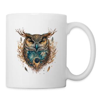 Hibou magique animal de pouvoir chamanique, intuition. - Mug blanc - blanc - Droite