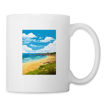 Porthgwidden Beach Cornwall Affiche de voyage Vintage - Mug blanc - blanc - Droite
