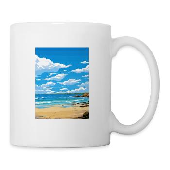 Porthgwidden Beach Cornwall Affiche de voyage Vintage - Mug blanc - blanc - Droite