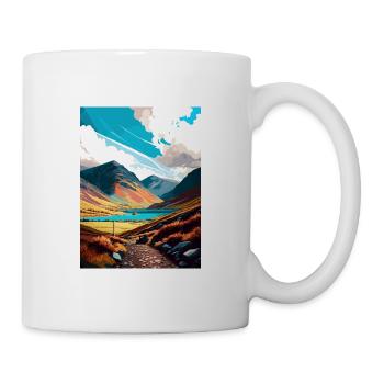 Wasdale Mountain Dekoration Vintage Reiseposter - Tasse - Weiß - Rechts