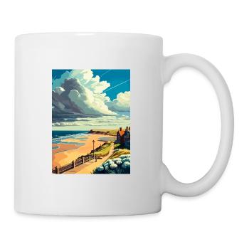 Saltburn au bord de la mer Angleterre Vintage voyage affiche - Mug blanc - blanc - Droite