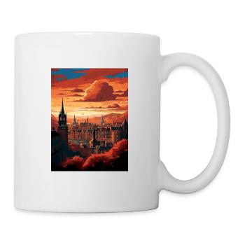 Edinburghscape European Scotland Travel Poster - Mug - white - Right