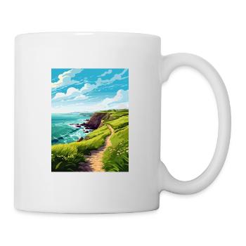 St Davids Head Pembrokeshire Vintage Travel Poster - Mug - white - Right