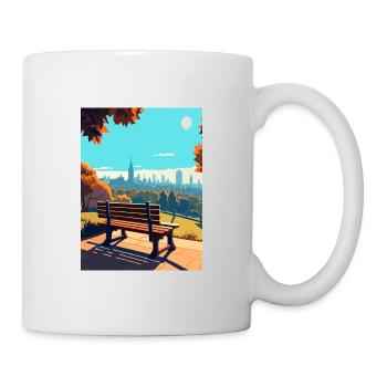 Hampstead Heath London Skyline Travel Poster - Mug - white - Right