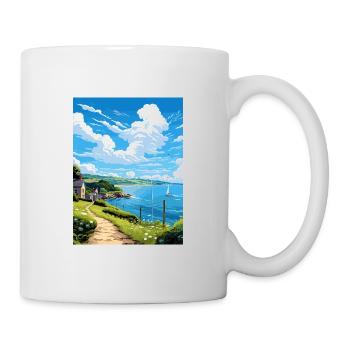 St Mawes Michaels Mount Cornwall Reiseposter - Tasse - Weiß - Rechts