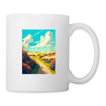 Affiche de voyage de randonnée sur le sentier national Ridgeway - Mug blanc - blanc - Droite