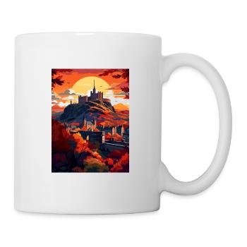 Edinburghscape European Scotland Travel Poster - Mug - white - Right