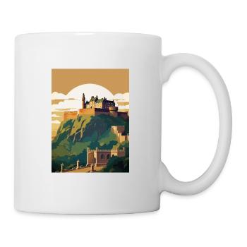 Edinburghscape European Scotland Travel Poster - Mug - white - Right