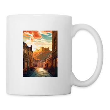 Edinburghscape European Scotland Travel Poster - Mug - white - Right