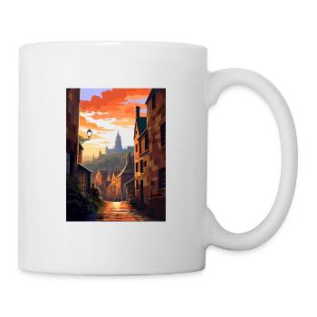 Edinburghscape European Scotland Travel Poster - Mug - white - Right