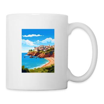 Costa Brava Spanien Vintage Reiseposter Souvenir - Tasse - Weiß - Rechts