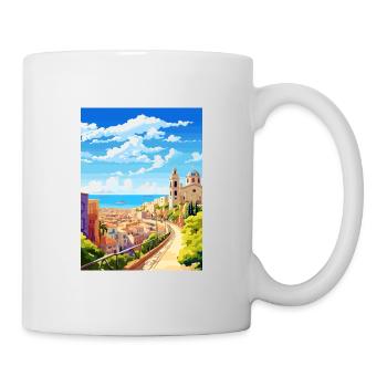 Malaga Espagne Vintage voyage affiche WPA Souvenir - Mug blanc - blanc - Droite