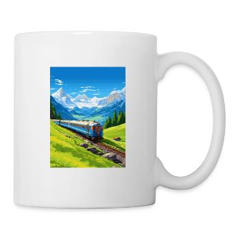 Orient Express Europa Deko Vintage Reiseposter - Tasse - Weiß - Rechts