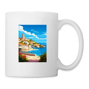 Skiathos Greece Decoration Vintage Travel Poster - Mug - white - Right