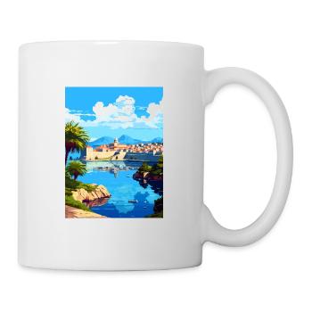 Dubrovnik Croatie Vintage voyage affiche Souvenir - Mug blanc - blanc - Droite