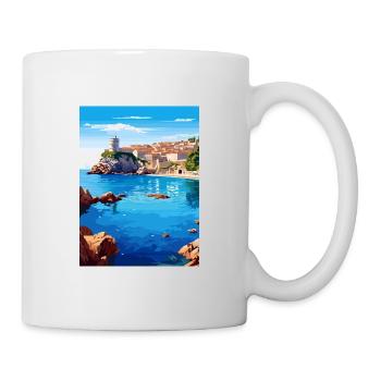 Dubrovnik Croatie Vintage voyage affiche Souvenir - Mug blanc - blanc - Droite