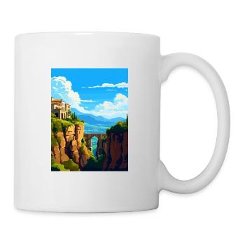 Ronda Espagne Vintage voyage affiche WPA Souvenir - Mug blanc - blanc - Droite