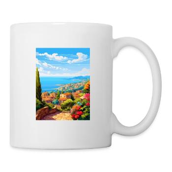 Cote D Azur Frankreich Vintage Reiseposter Souvenir - Tasse - Weiß - Rechts