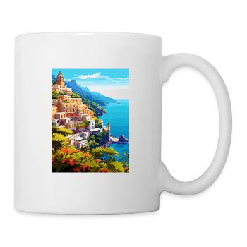Amalfi Italie Décoration Vintage Voyage Affiche WPA - Mug blanc - blanc - Droite