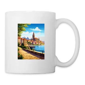 Porto Portugal Vintage Reiseposter WPA Souvenir - Tasse - Weiß - Rechts