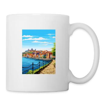 Porto Portugal Vintage Travel Poster WPA Souvenir - Mug - white - Right