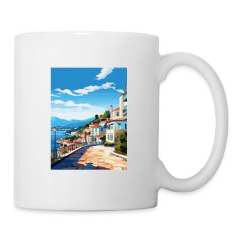 Sesimbra Portugal Vintage voyage affiche Souvenir - Mug blanc - blanc - Droite