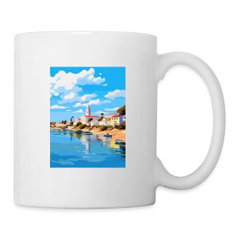 Tavira Portugal Vintage Reiseposter WPA Souvenir - Tasse - Weiß - Rechts