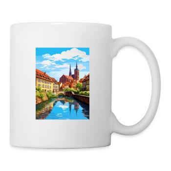 Nuremberg décoration Allemagne Vintage affiche de voyage - Mug blanc - blanc - Droite
