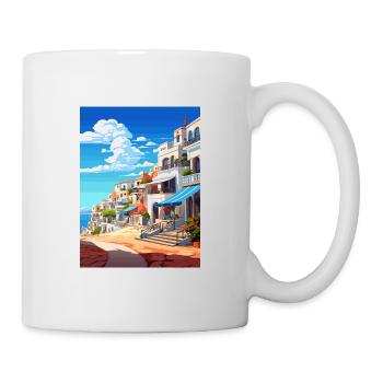 Albufeira Portugal Cascais Vintage Travel Poster - Mug - white - Right
