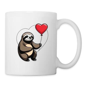 Faultier Herz Illustration Valentinstag - Tasse - Weiß - Rechts