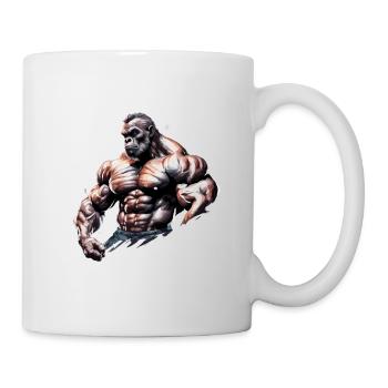 Bodybuilder / Sports / Fitness / Monkey / Muscles - Mug - white - Right