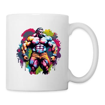 Bodybuilder / Sport / Fitness / Affe / Muskeln - Tasse - Weiß - Rechts