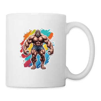 Bodybuilder / Sports / Fitness / Monkey / Muscles - Mug - white - Right