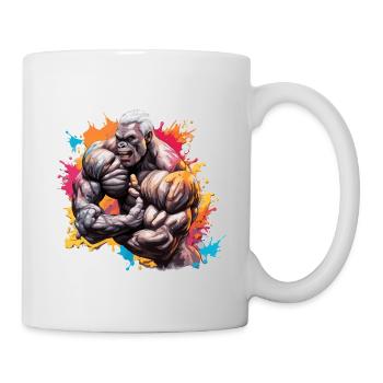 Bodybuilder / Sports / Fitness / Monkey / Muscles - Mug - white - Right
